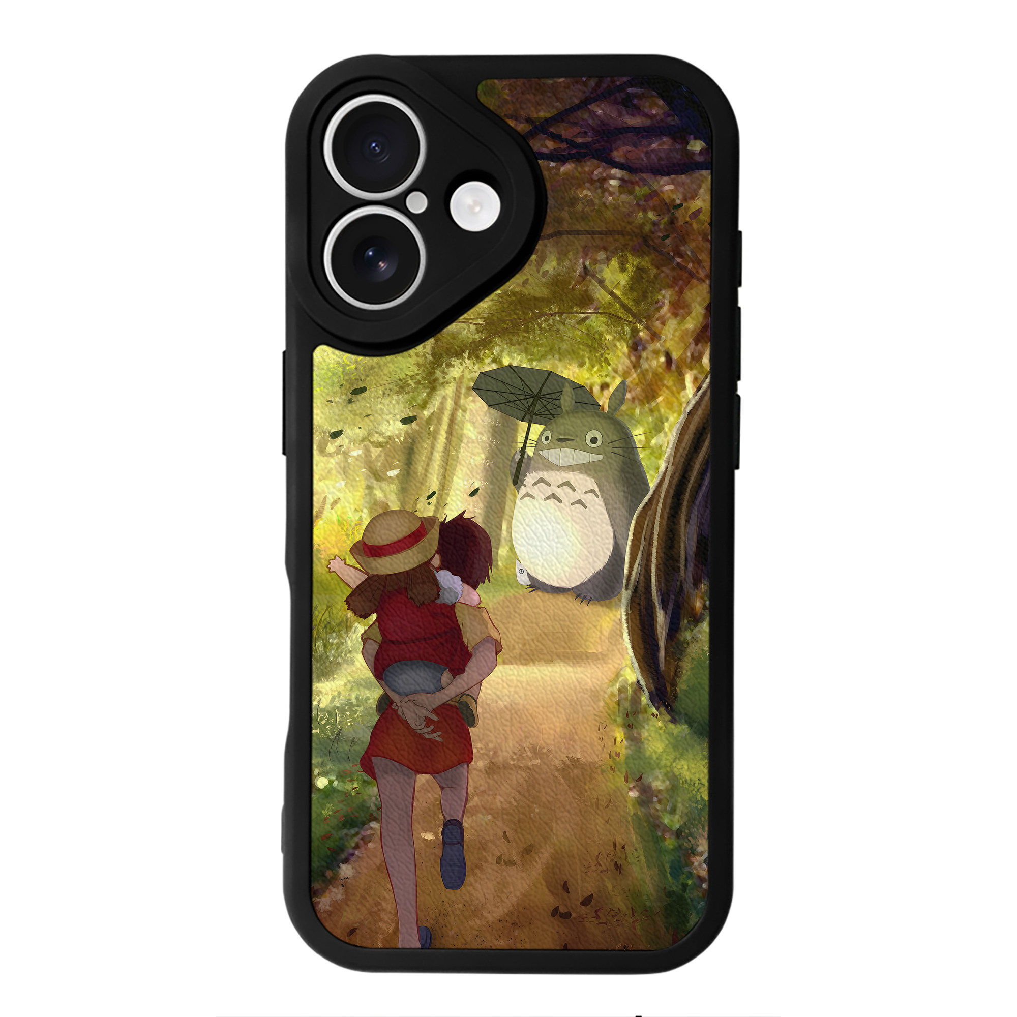 となりのトトロ 草壁メイ 草壁サツキ My Neighbor Totoro Satsuki Kusakabe Mei Kusakabe 【iPhone 16シリーズ対応】シリコンスマホケース（レザー調） 材質：シリコン